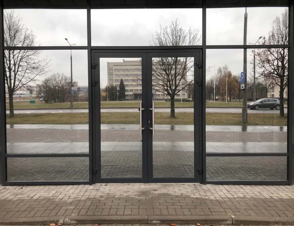 Sas d’entrée vitré — vitrage traité